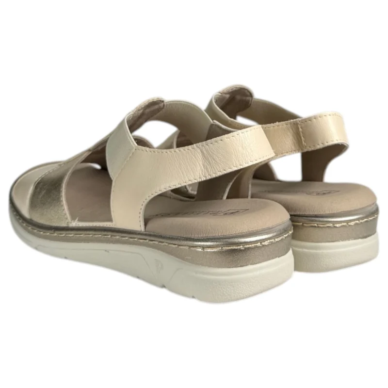 Sandalias Pitillos Plantilla Extraíble Brillos 11002 Crema