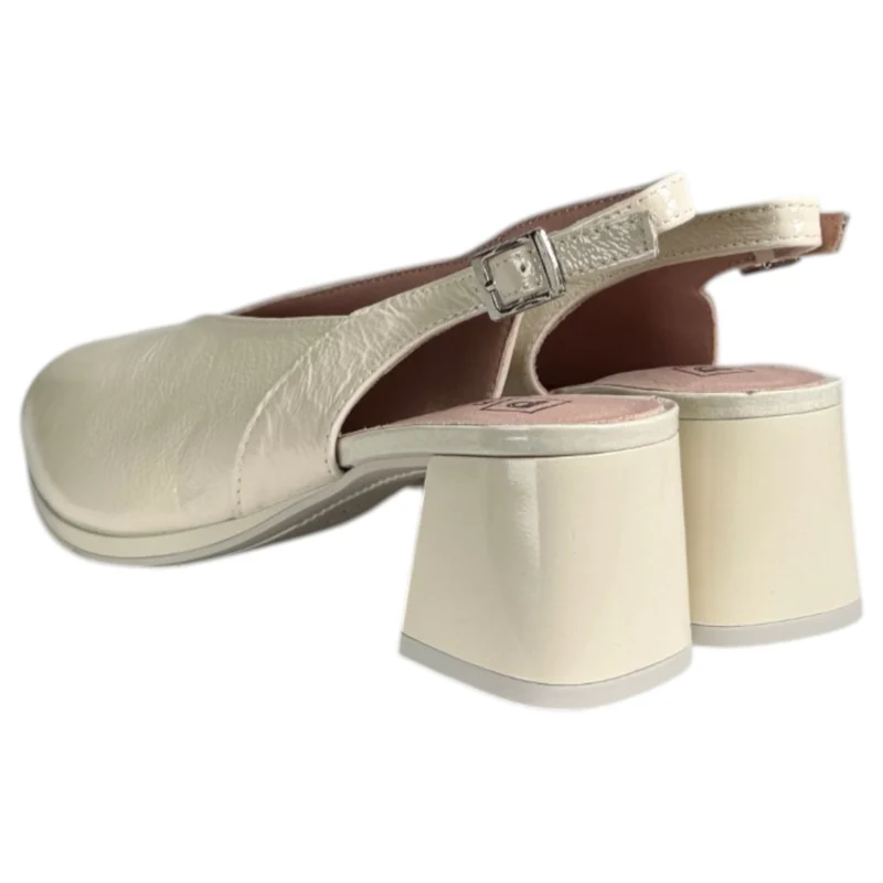 Sandalias Pitillos Tacón Charol 11212 Crema
