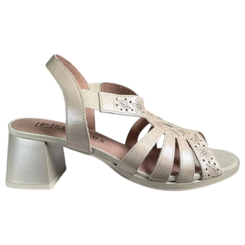 Sandalias Pitillos Tacón Tiras 11211 Oro