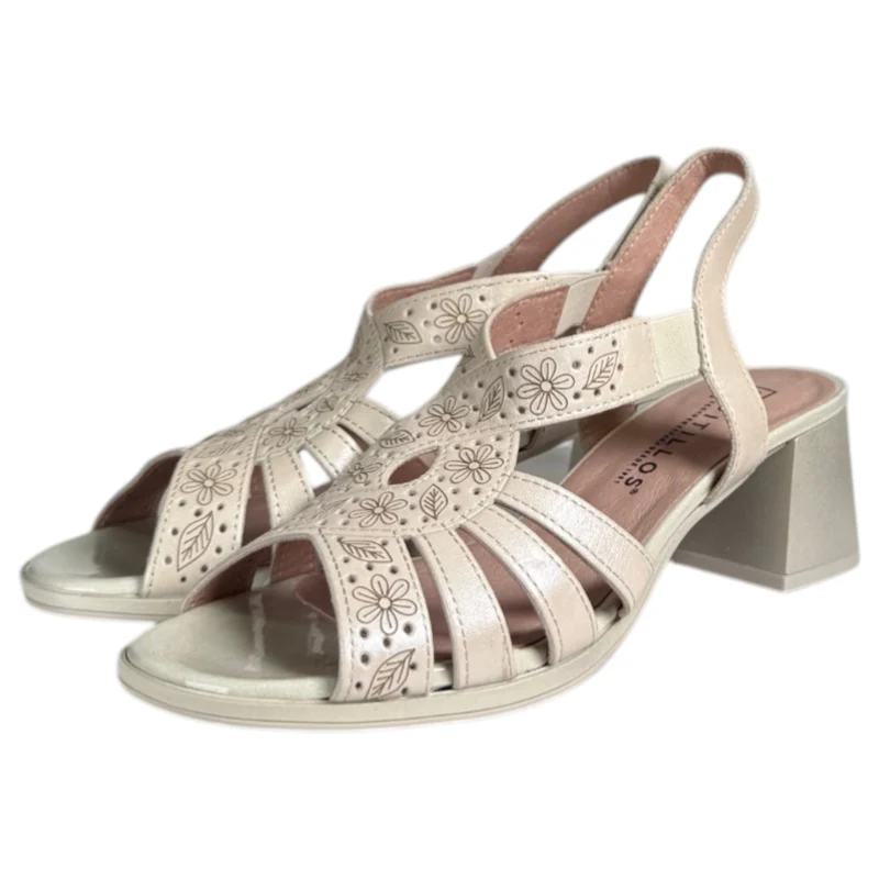 Sandalias Pitillos Tacón Tiras 11211 Oro