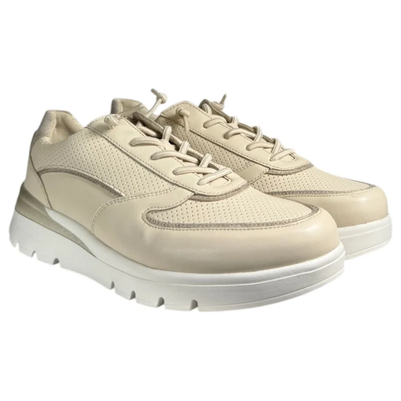 Zapatos Deportivos Pitillos Elásticos 11094 Crema