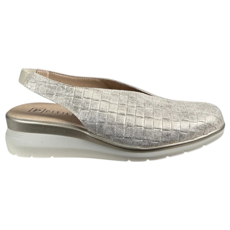Zapatos Pitillos Salón Abierto Cuña 11073 Oro