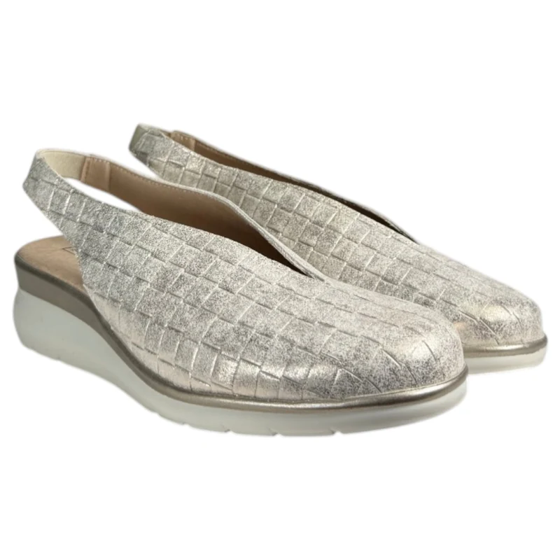 Zapatos Pitillos Salón Abierto Cuña 11073 Oro