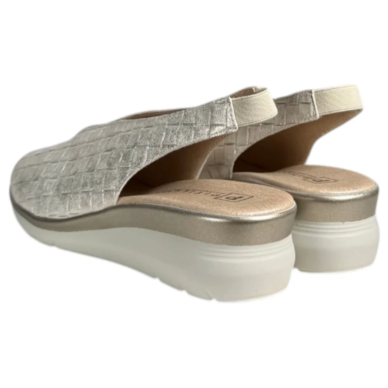 Zapatos Pitillos Salón Abierto Cuña 11073 Oro