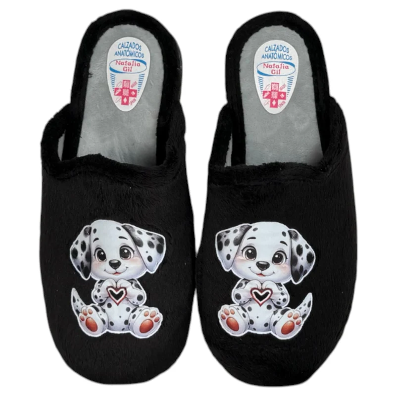 Zapatillas de Casa Natalia Gil Dálmata 4005 Negro