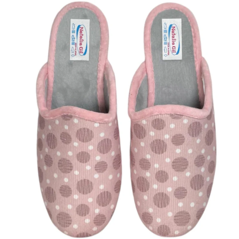 Zapatillas de Casa Natalia Gil Lunares 142 Rosa