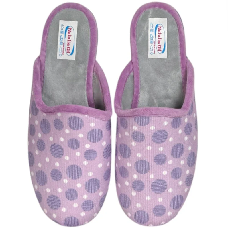 Zapatillas de Casa Natalia Gil Lunares 142 Lila