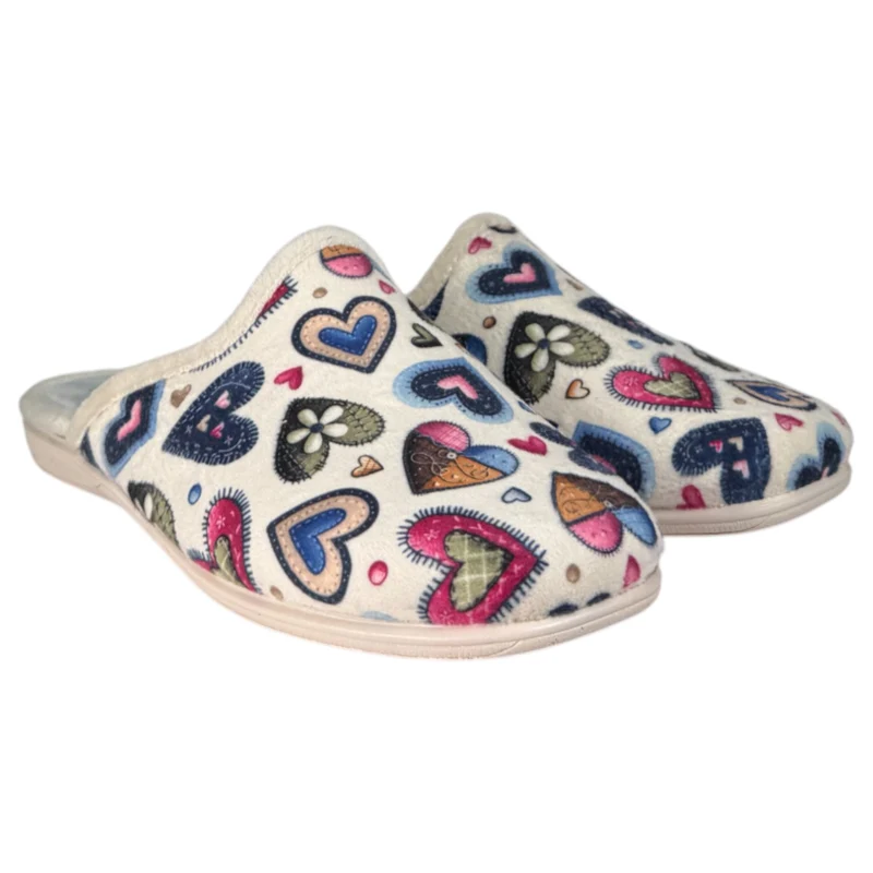 Zapatillas de Casa Natalia Gil Corazones 5013 Beige