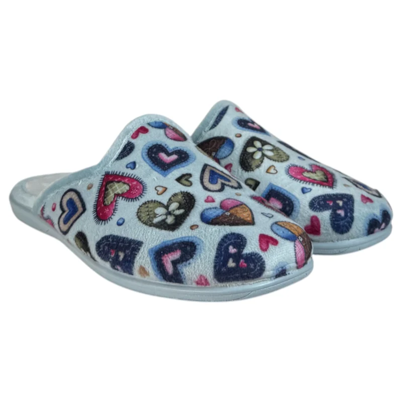 Zapatillas de Casa Natalia Gil Corazones 5013 Azul