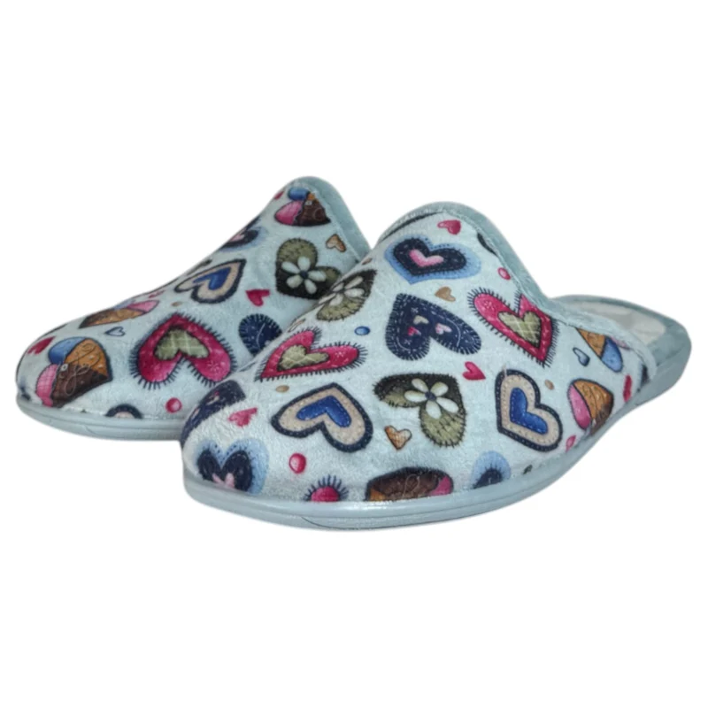 Zapatillas de Casa Natalia Gil Corazones 5013 Azul