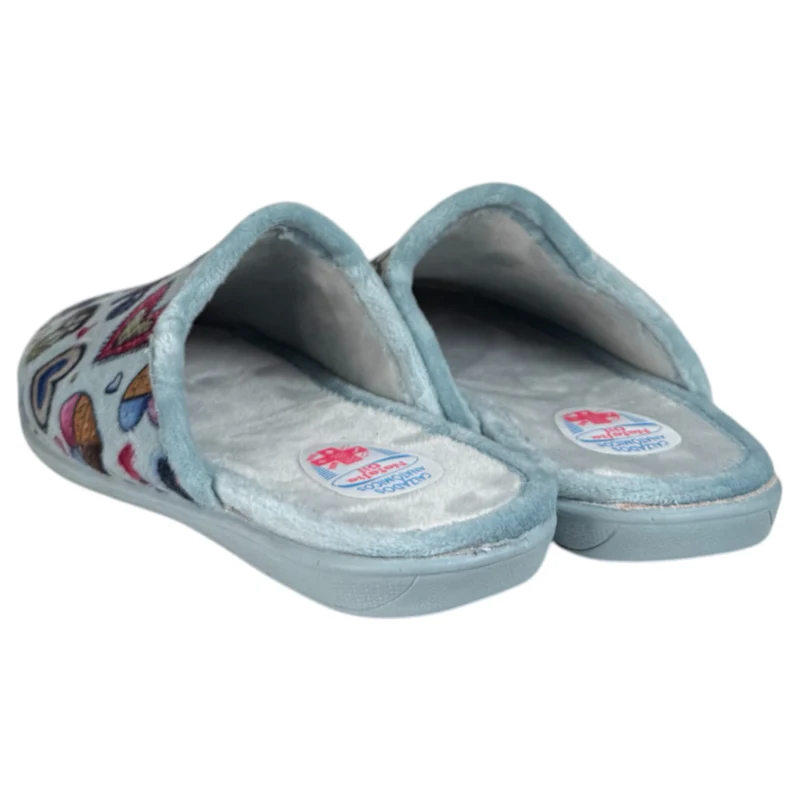 Zapatillas de Casa Natalia Gil Corazones 5013 Azul