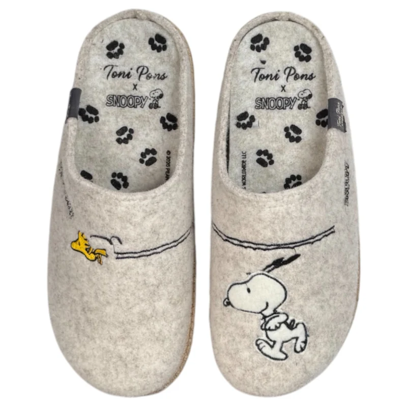 Zapatillas de Casa Toni Pons Snoopy Crudo