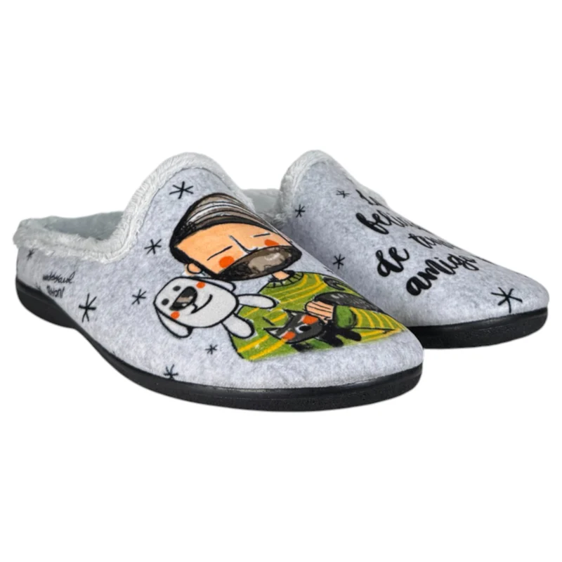 Zapatillas de Casa Vivant Amigo Peludo 252021 Gris