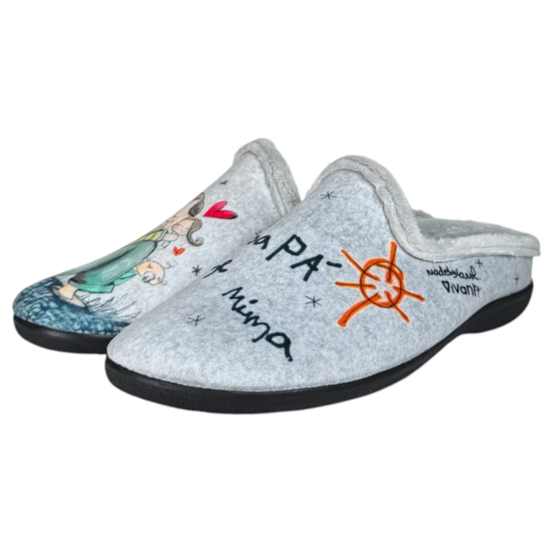 Zapatillas de Casa Vivant Mi Papá Me Mima 242070 Gris