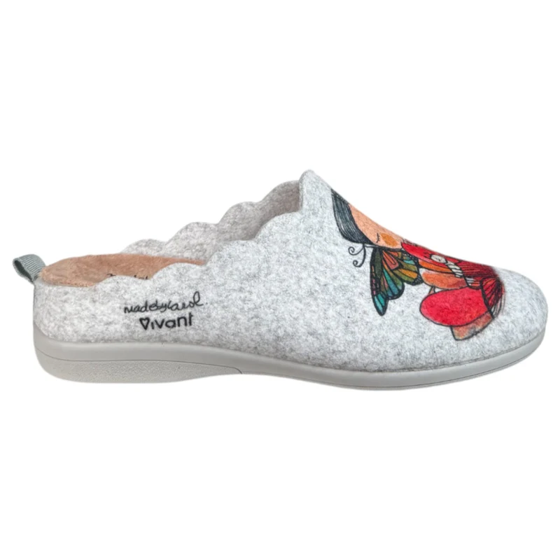 Zapatillas de Casa Vivant Oruga Mariposa 242175 Gris