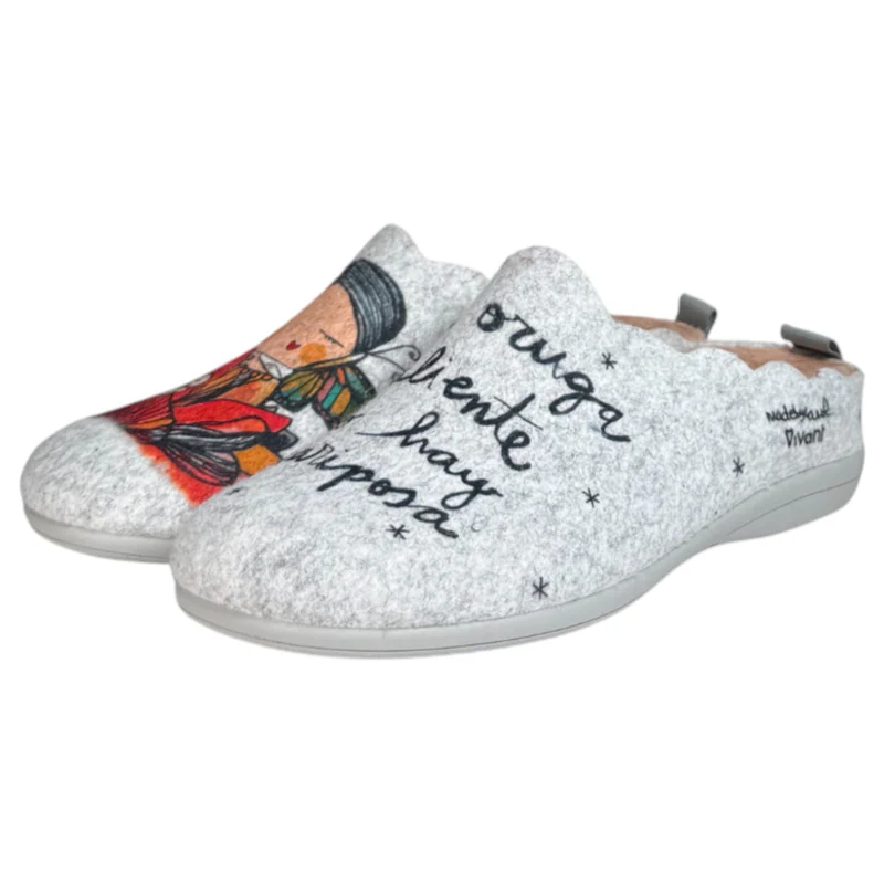 Zapatillas de Casa Vivant Oruga Mariposa 242175 Gris