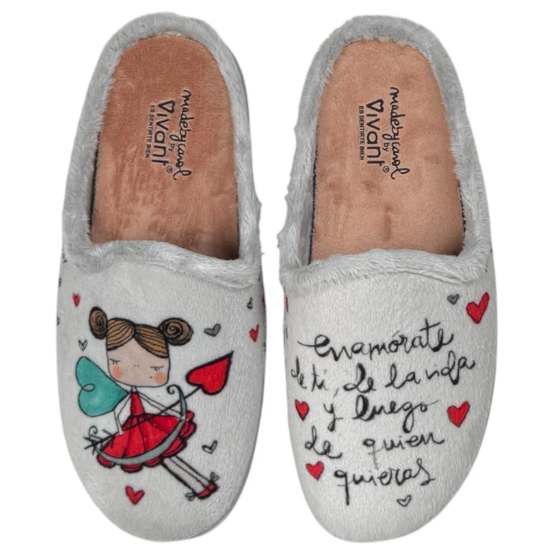 Zapatillas de Casa Vivant Enamórate 242140 Gris