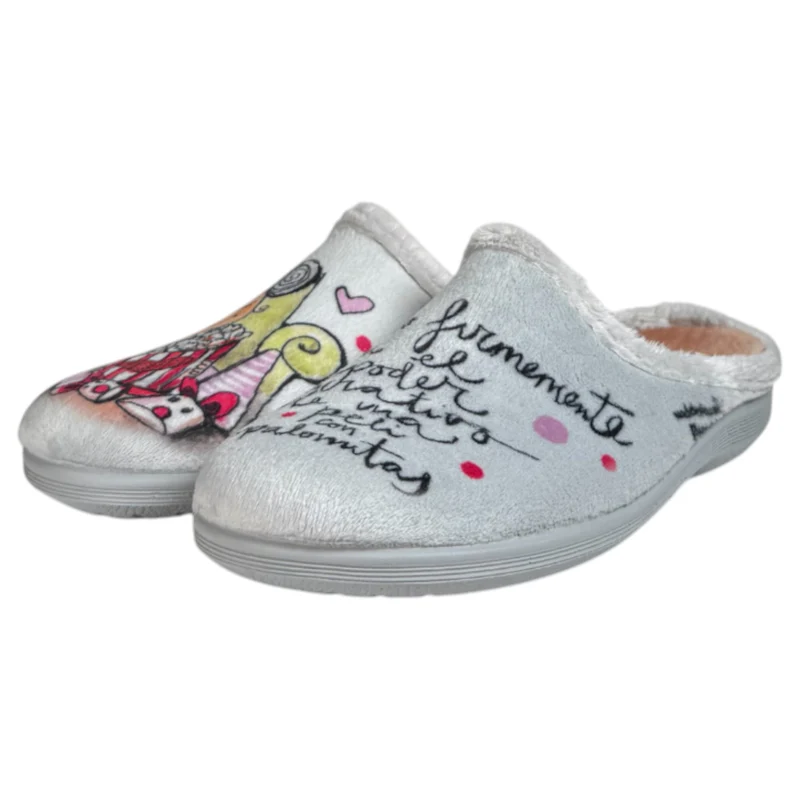 Zapatillas de Casa Vivant Palomitas 242430 Gris