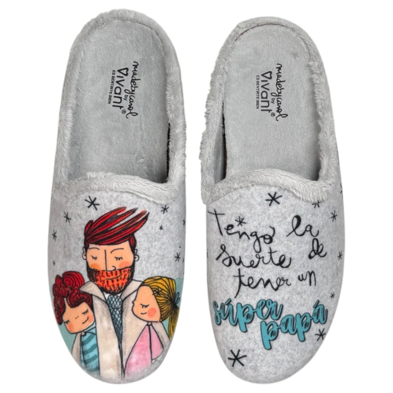 Zapatillas de Casa Vivant Súper Papá 252020 Gris