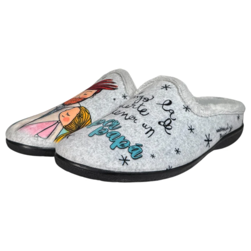 Zapatillas de Casa Vivant Súper Papá 252020 Gris