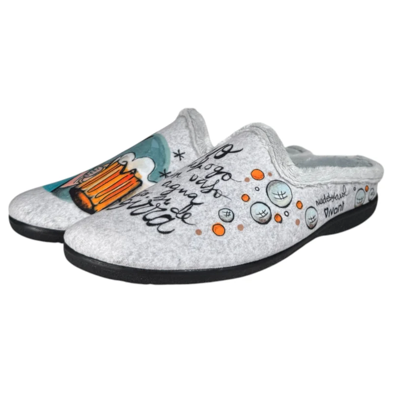 Zapatillas de Casa Vivant Cerveza Agua 242105 Gris